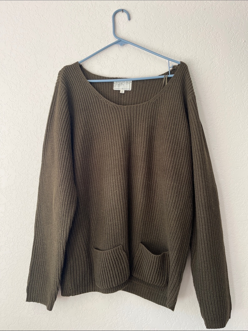 Debbie Morgan Brown Scoop Neck Knit Sweater